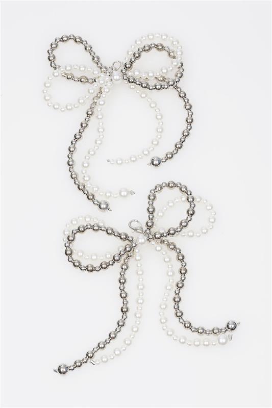Silver White Pearl Bow